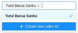 caller ids dropdown